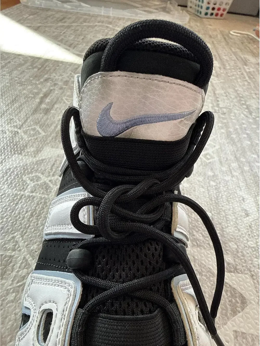 Nike Air More Uptempo Black and White Sneakers